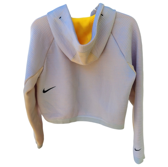 Nike Women's Tan and Yellow Ready Tech Full Zip Crop Hooded Jacket - Size XS - Picture 2 of 7